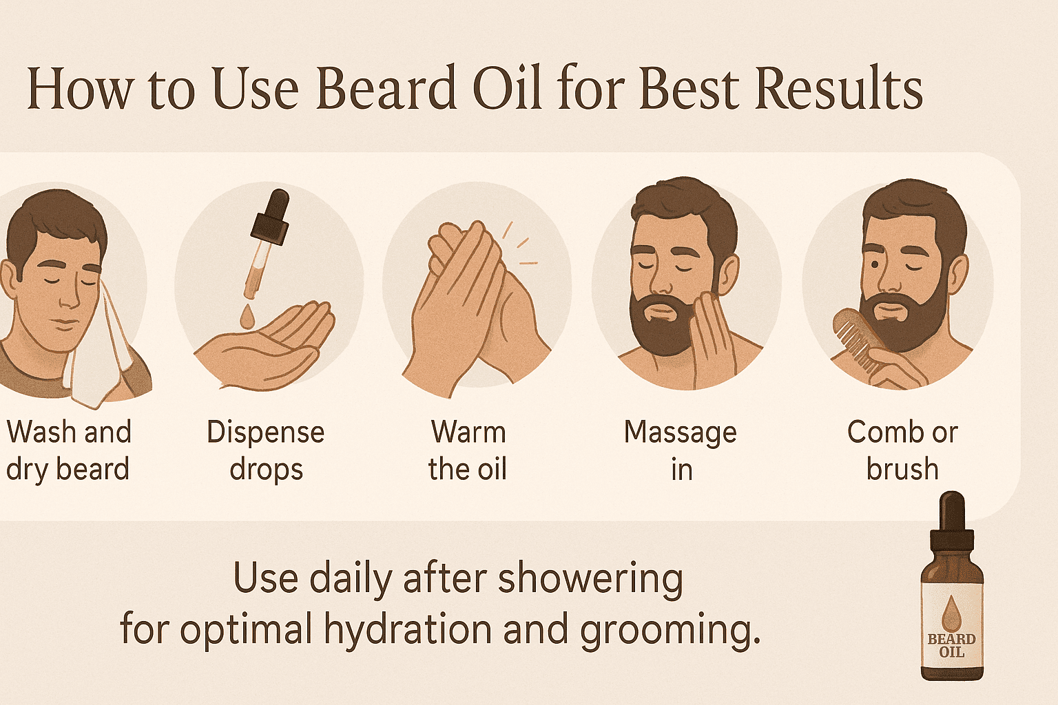 How to use beard oil step-by-step guide.
